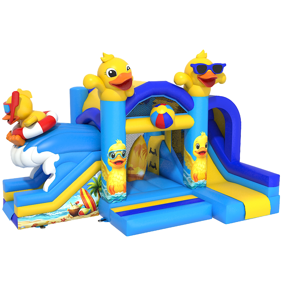 Bouncy Castle with 2 Slides 3D Duck