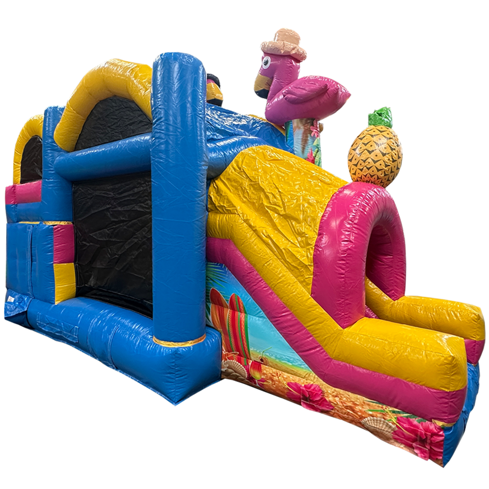 Bouncy Castle with 2 Slides 3D Flamingo