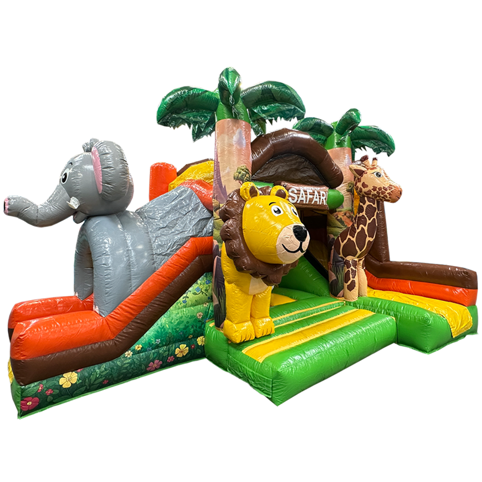 Bouncy Castle with 2 Slides 3D Safari
