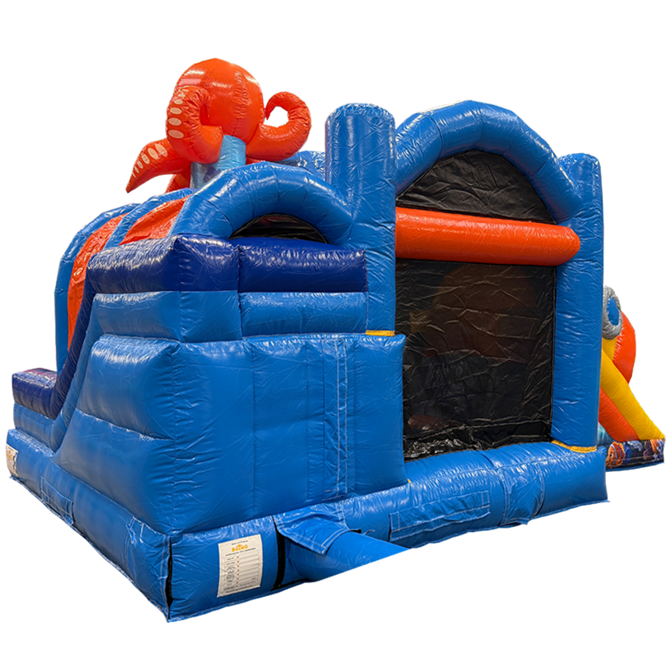 Bouncy Castle with 2 Slides 3D Sea