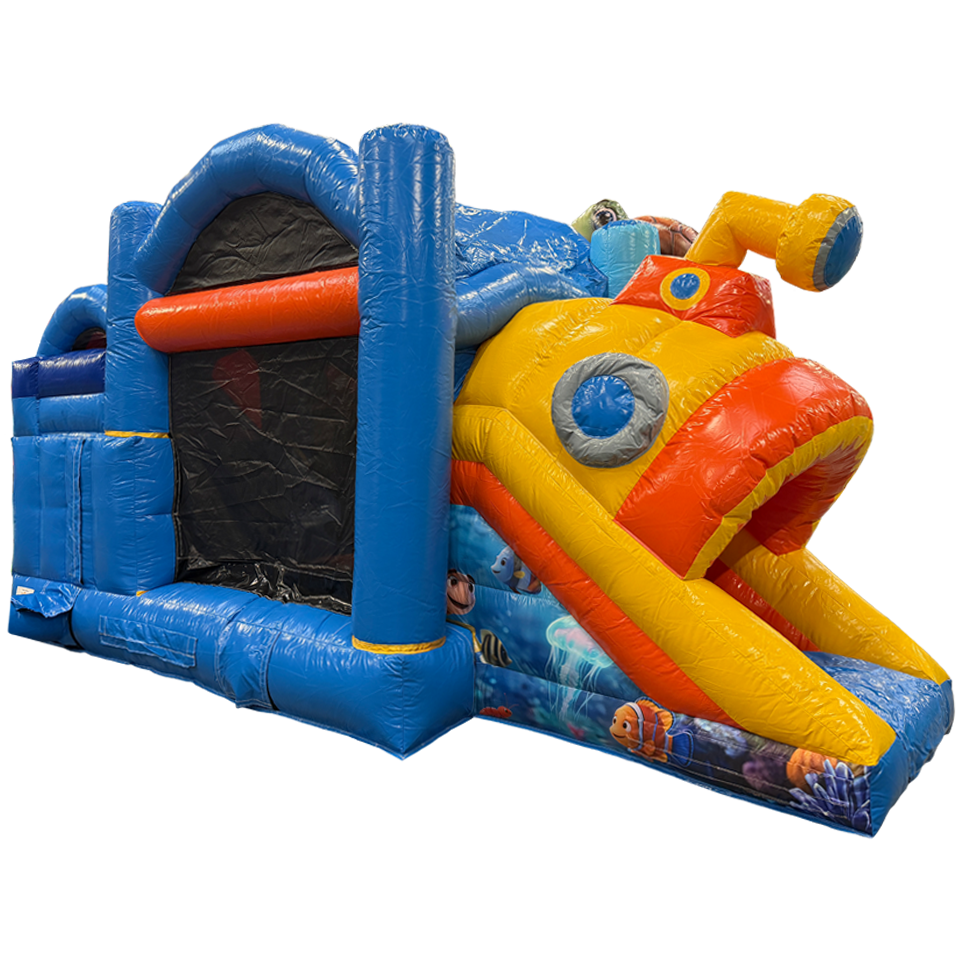 Bouncy Castle with 2 Slides 3D Sea