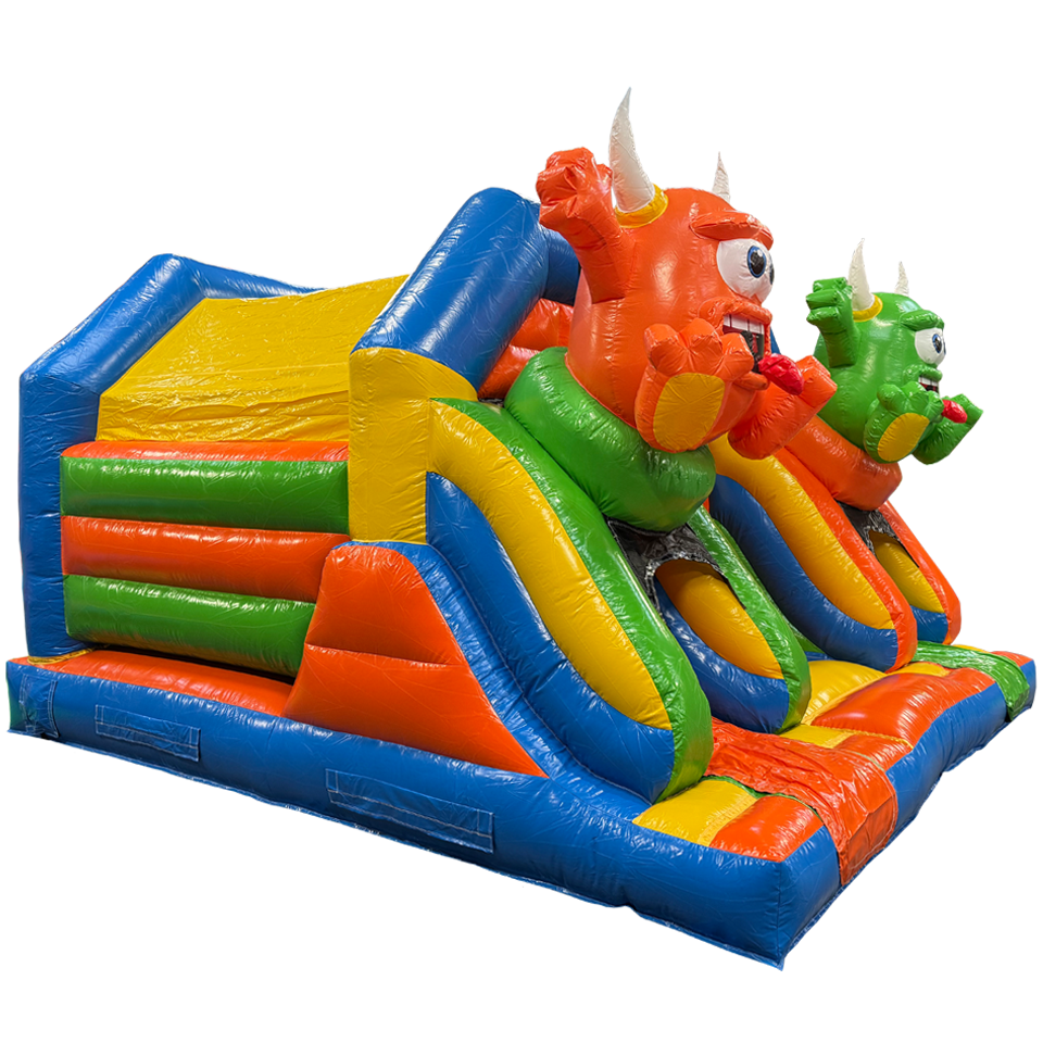 Combo Midi 2 Slides Cookie Monster Inflatable Without Pools