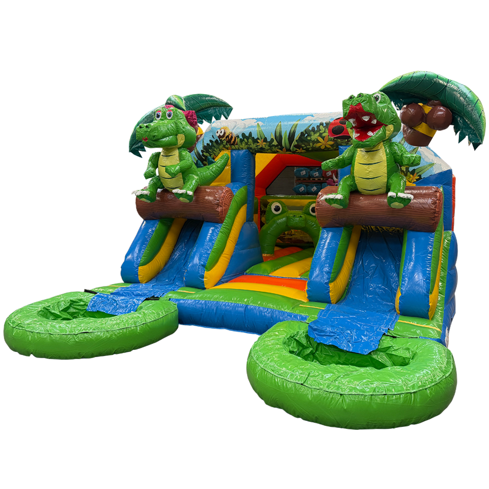 Combo Midi 2 Slides Crocodile Inflatable