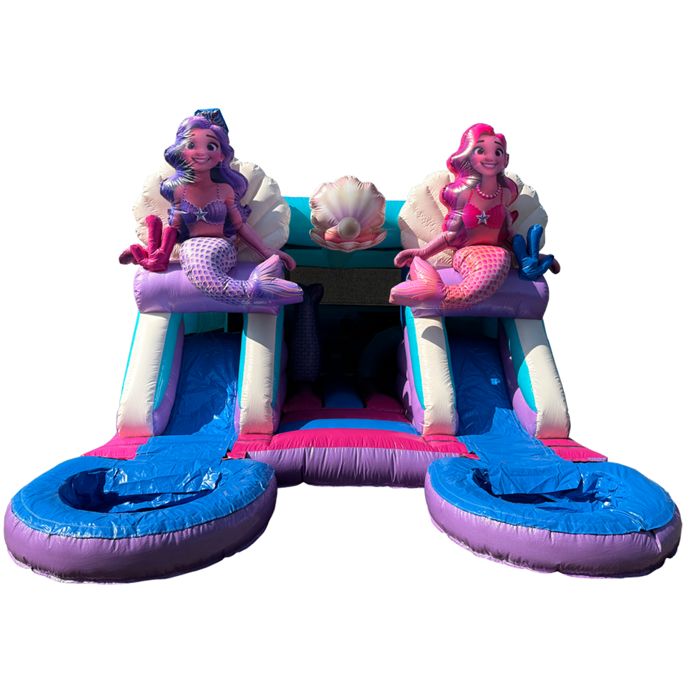 Combo Midi 2 Slides Glitter Mermaid Inflatable