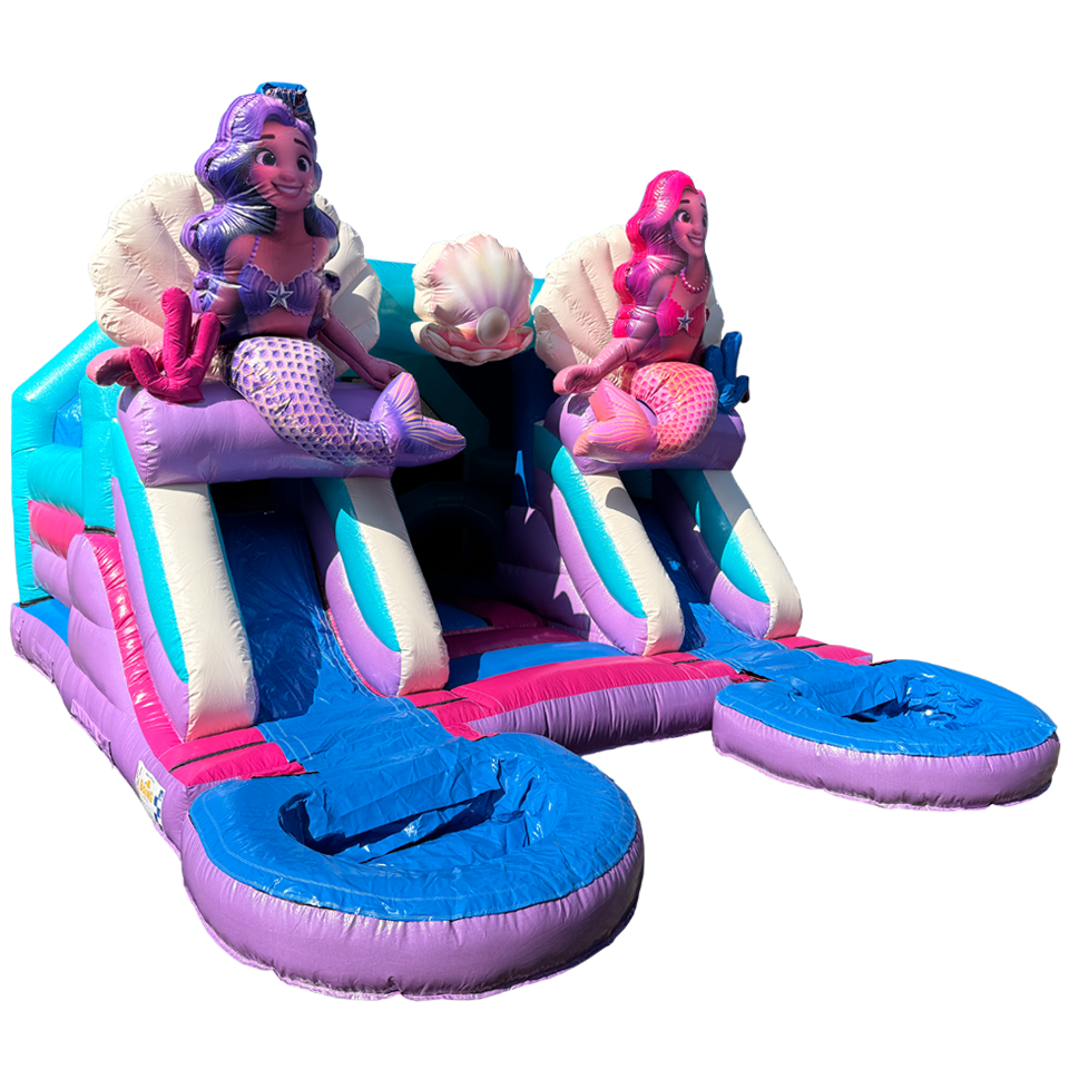 Combo Midi 2 Slides Glitter Mermaid Inflatable