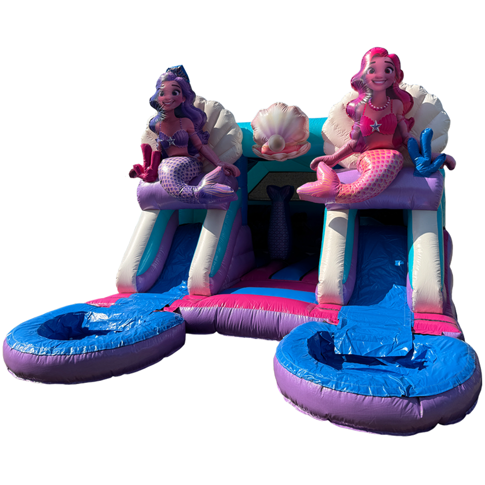 Combo Midi 2 Slides Glitter Mermaid Inflatable