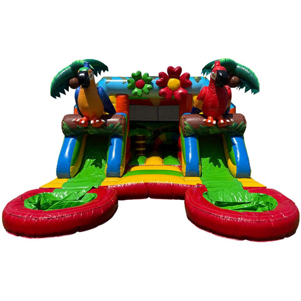 Combo Midi 2 Slides Parrot Inflatable