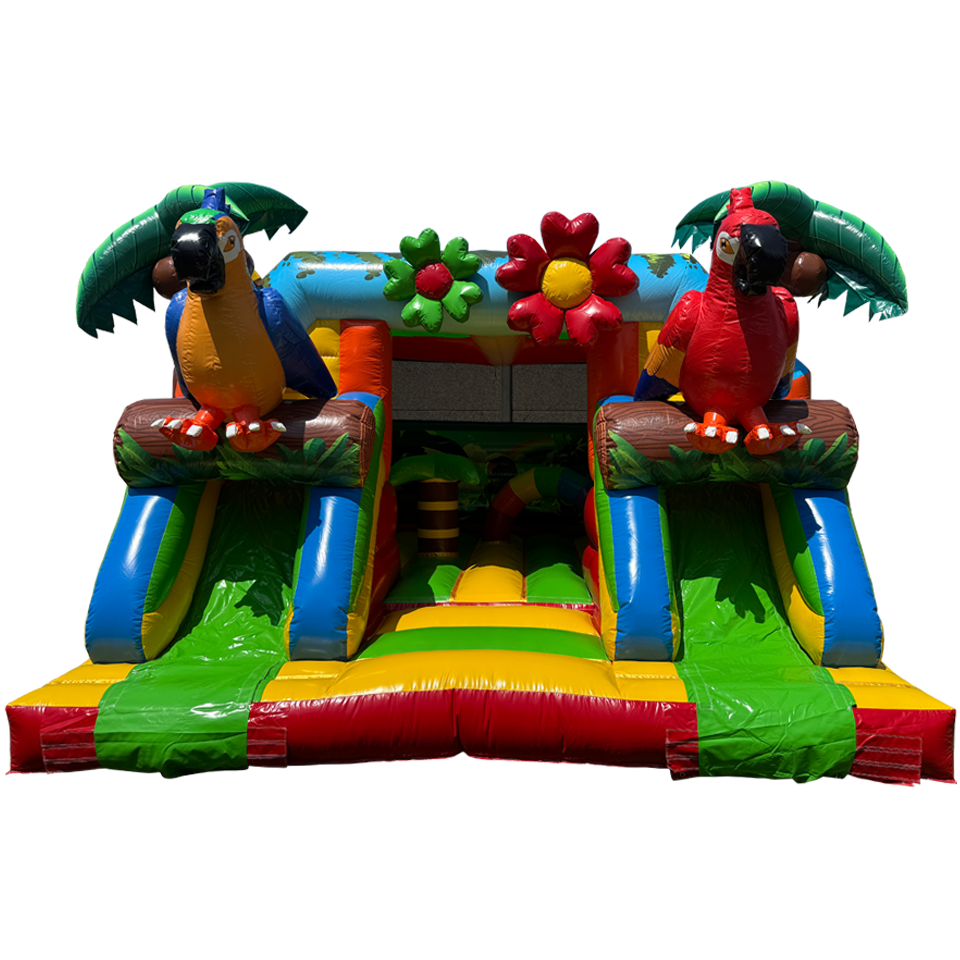 Combo Midi 2 Slides Parrot Inflatable