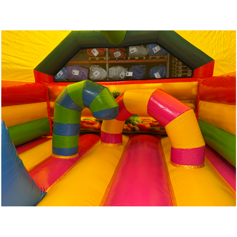 Combo Midi 3D Cookie Monster Fuchsia Inflatable With Obstacles