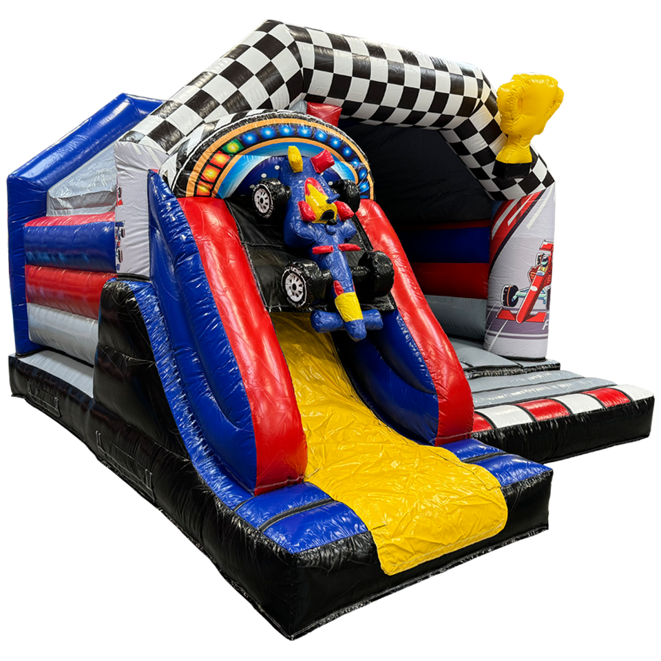  3D Formule 1 Met Obstakels Springkasteel