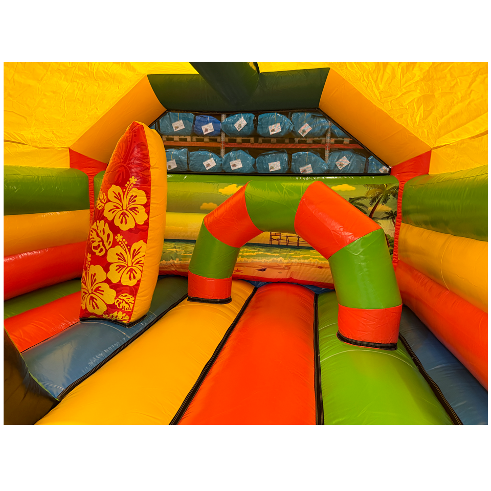 Combo Midi 3D Surfing Panda Inflatable With Obstacle