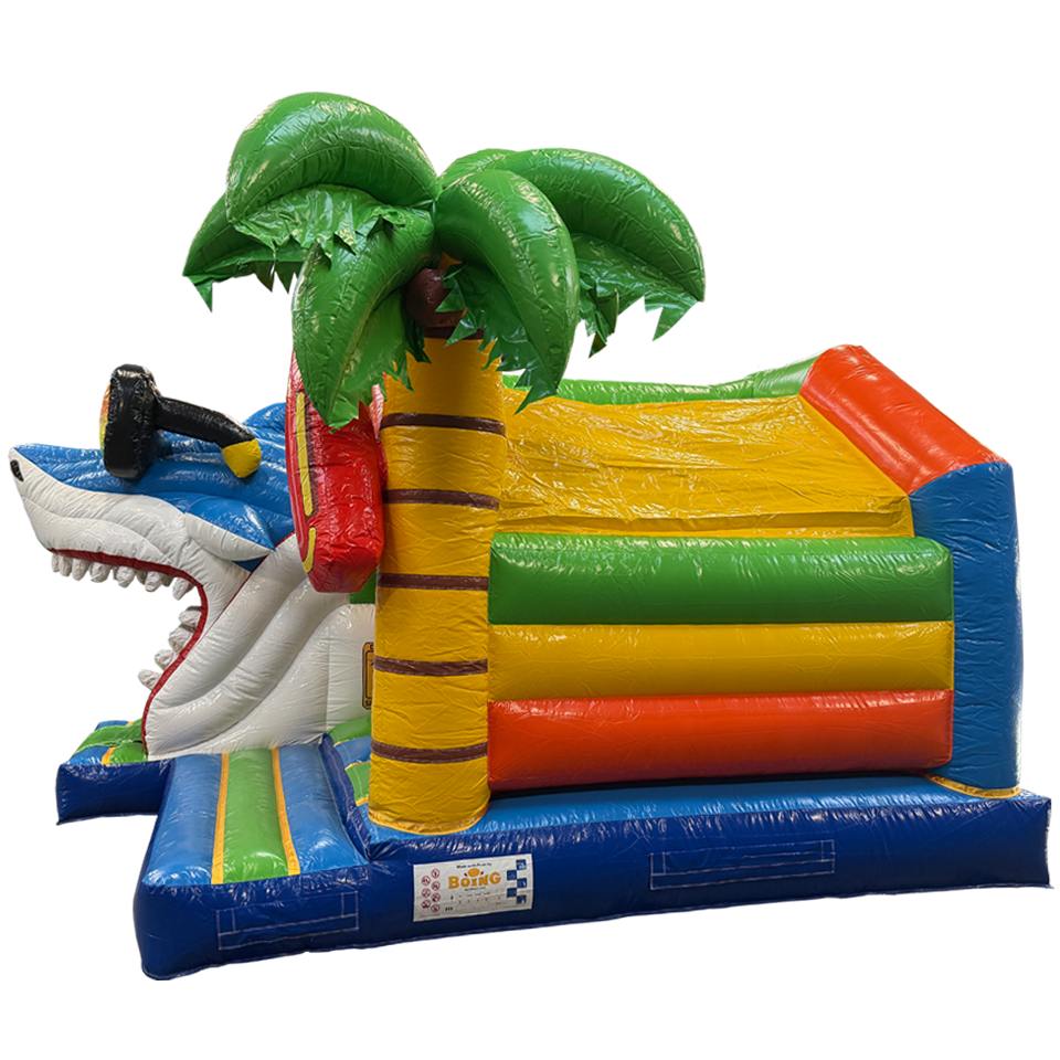 Combo Midi 3D Surfing Shark Inflatable with Obstacle