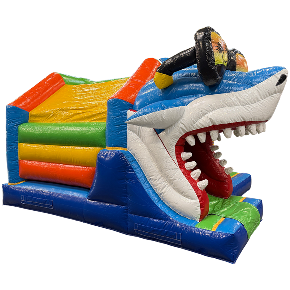 Combo Midi 3D Surfing Shark Inflatable with Obstacle