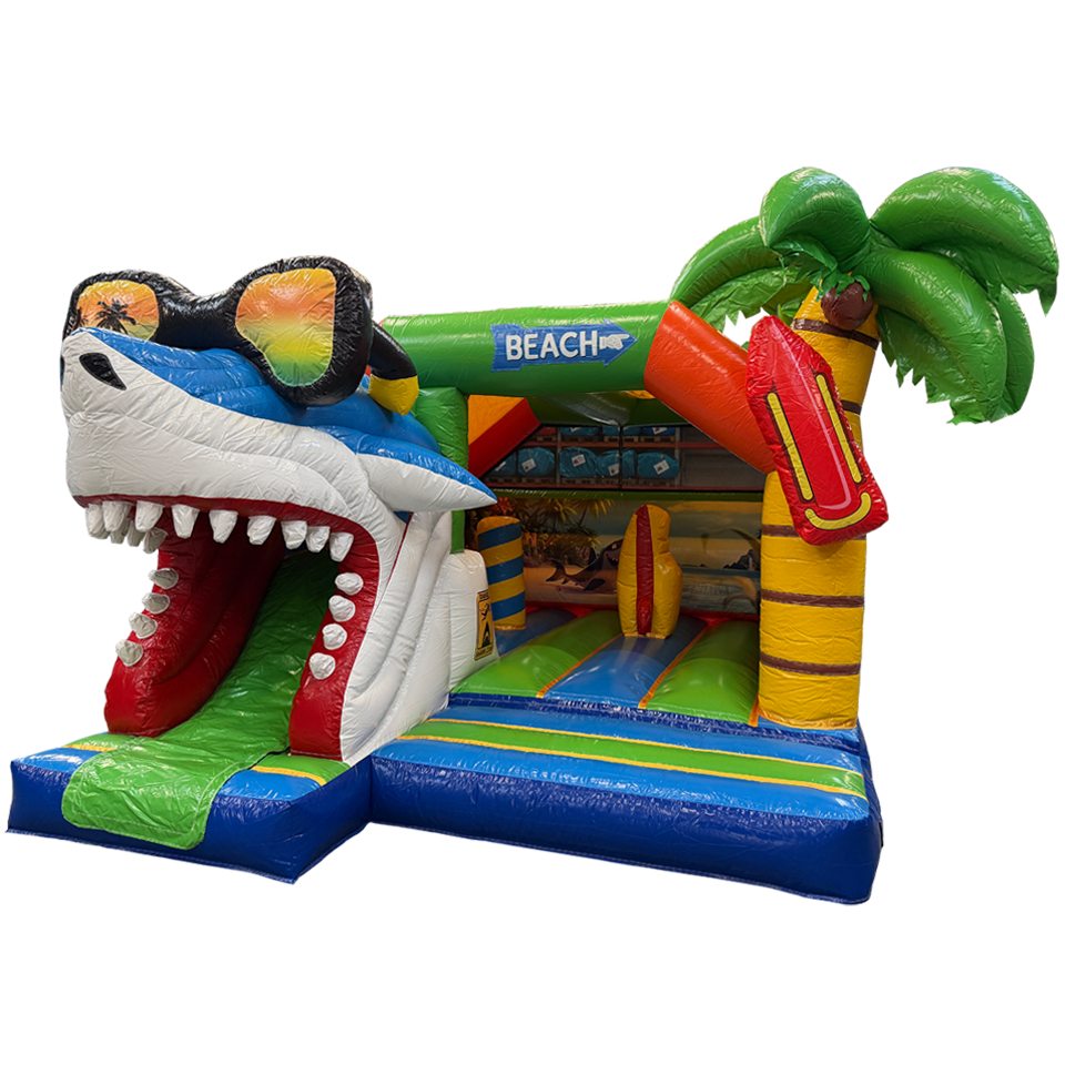 Combo Midi 3D Surfing Shark Inflatable with Obstacle