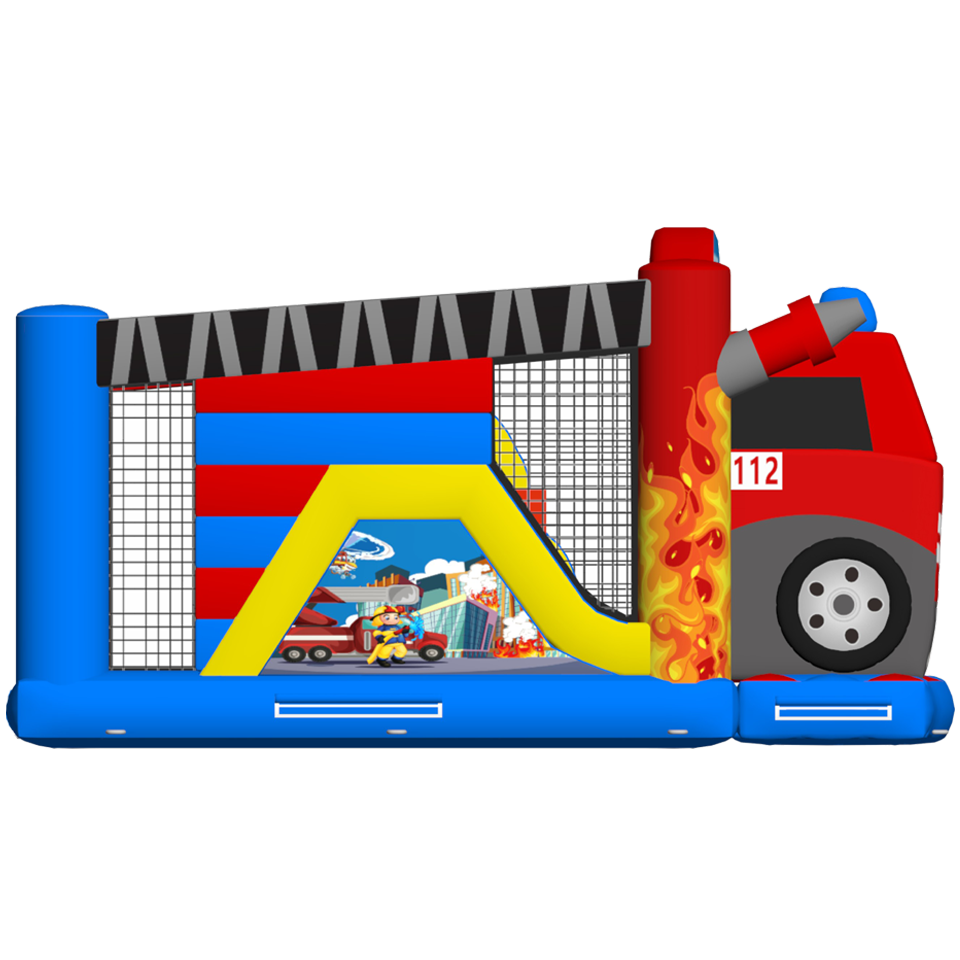 Multiplay Maxi z 2 zjeżdżalniami — wóz strażacki