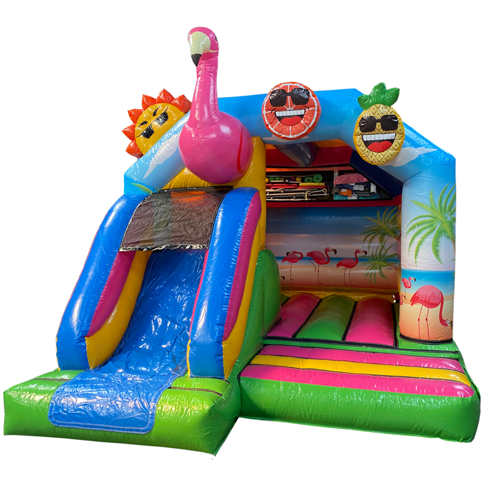 Combo Mini 3D Flamingo springkasteel