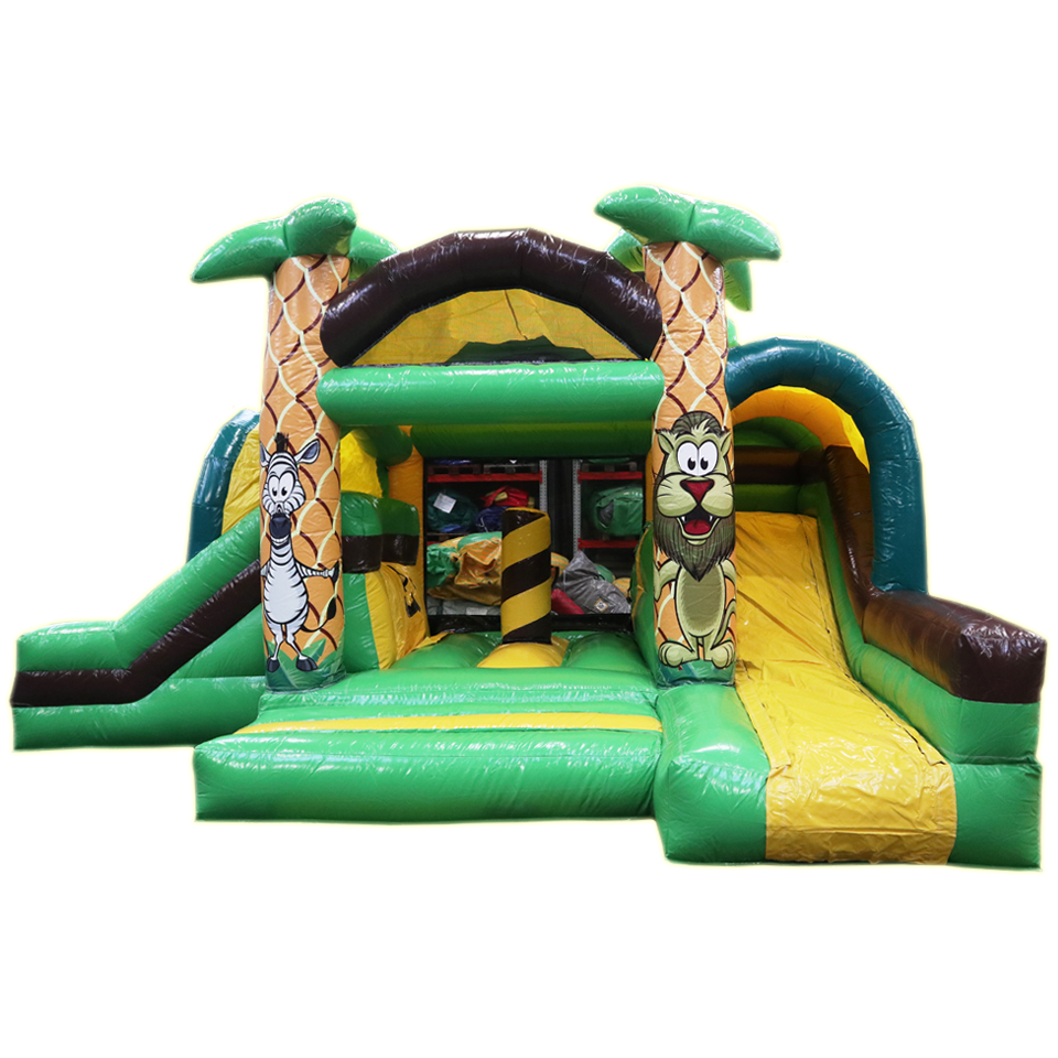 Inflatable with 2 Jungle Slides